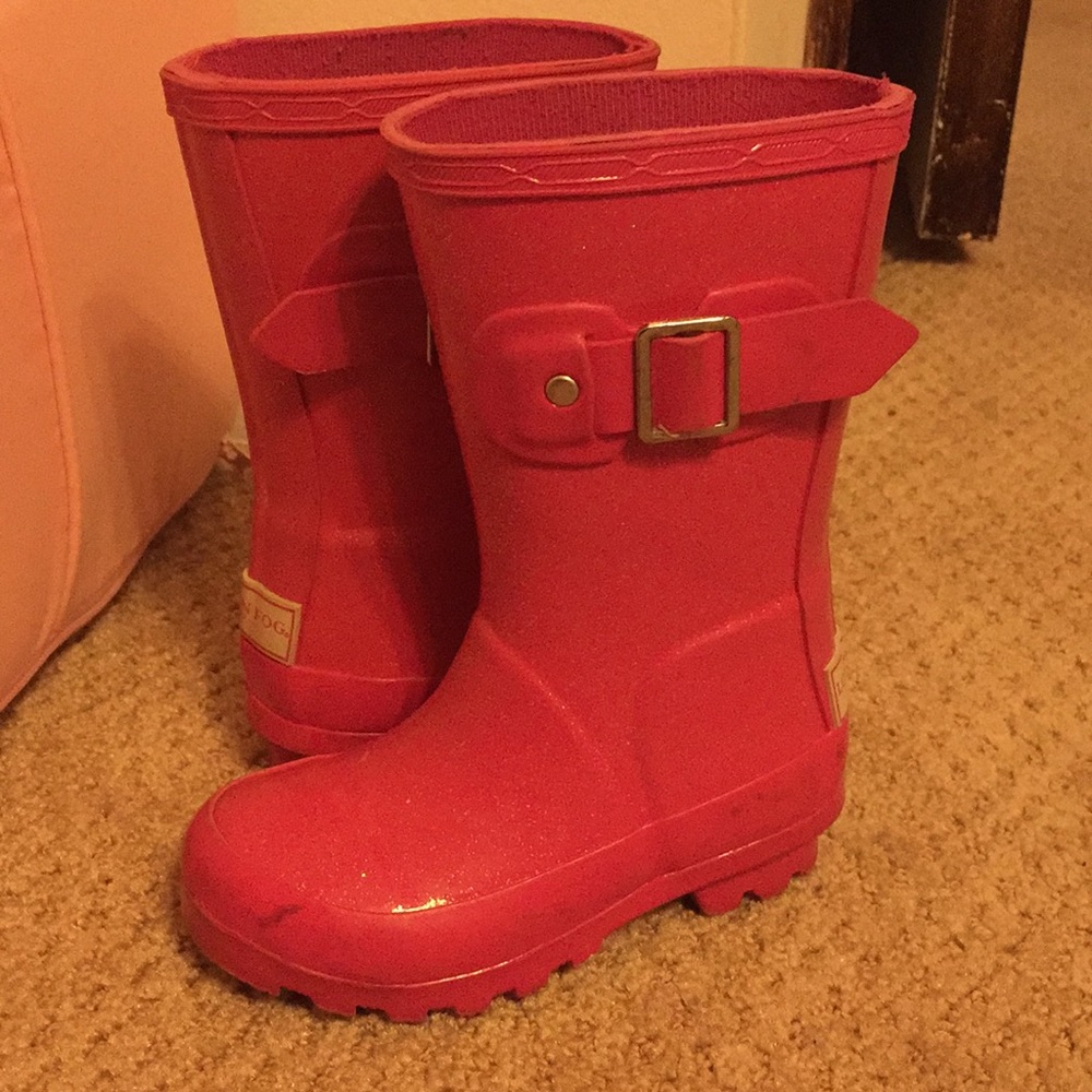Toddler Pink Sparkle Rain Boots Size 6, London Fog